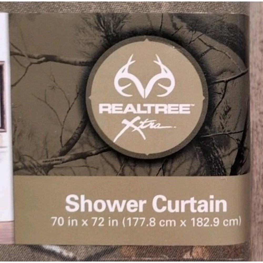 Realtree Xtra Camouflage Camo Fabric Shower Curtain 70" X 72" Hunting Cabin - Picture 4 of 10